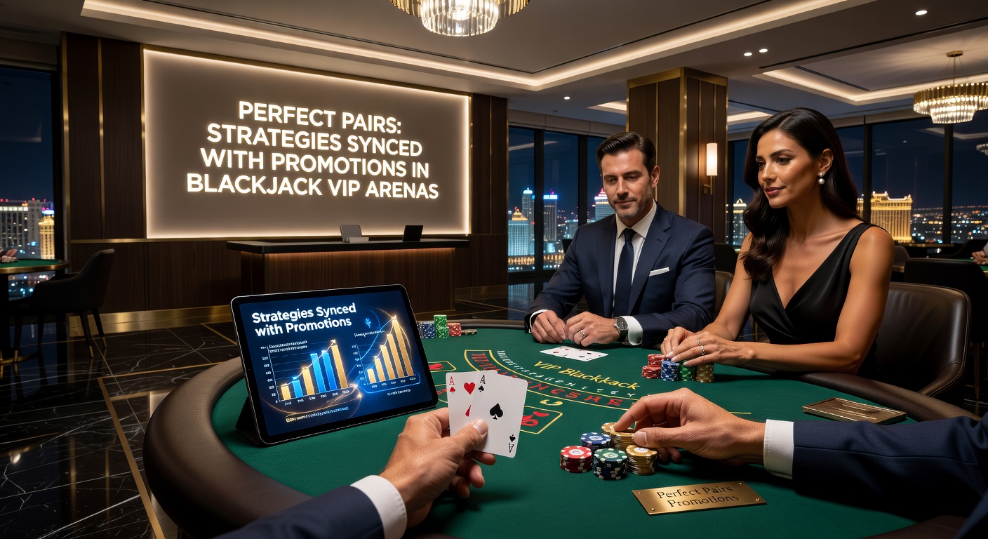 High-stakes blackjack table in a VIP arena with Perfect Pairs side bet illuminated on the screen, dealers handling cards amid elegant surroundings