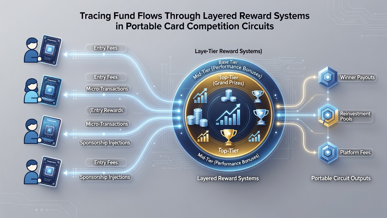 Illustration of fund allocation across VIP tiers in portable card competitions