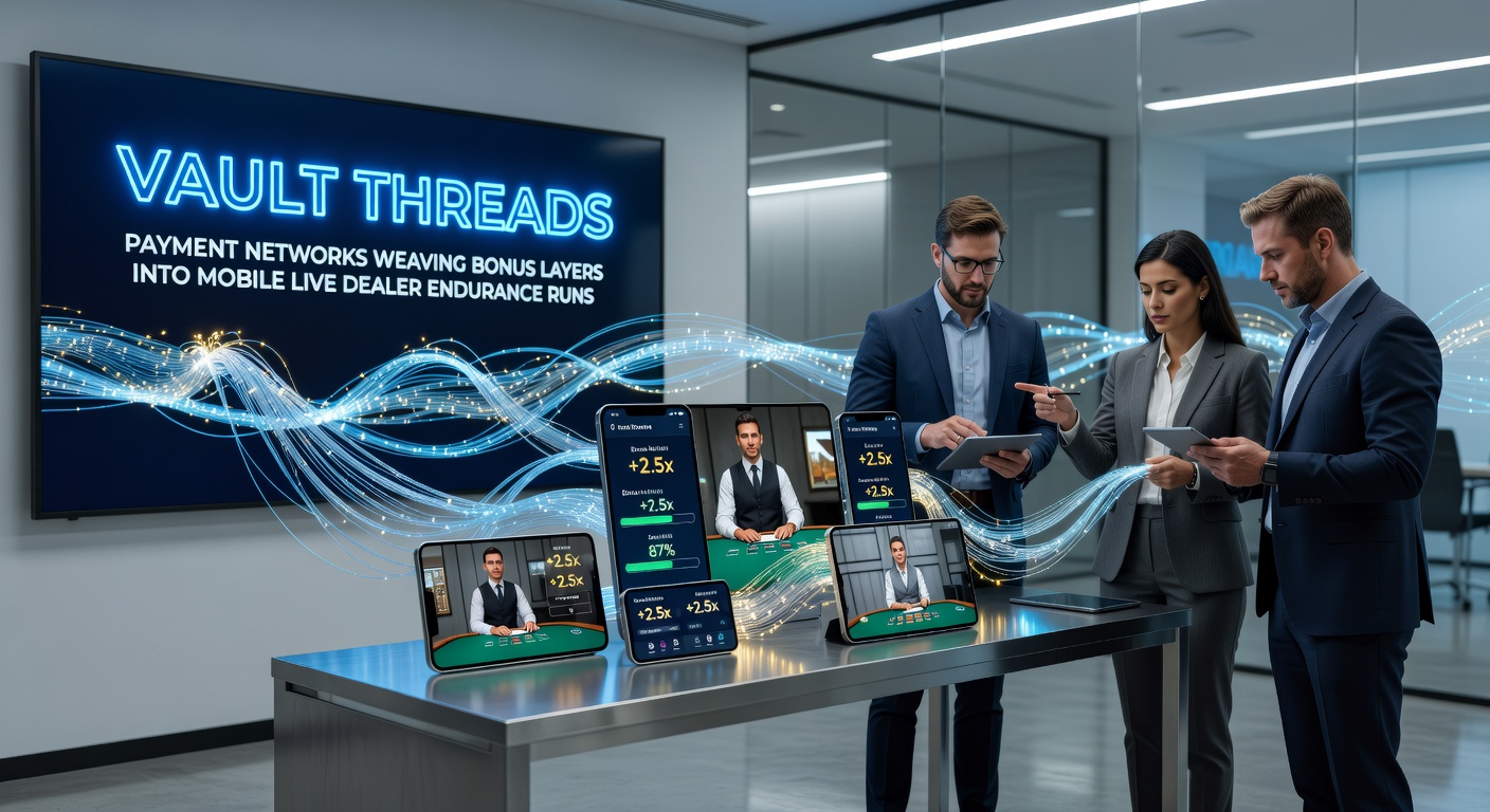 Payment network diagram illustrating how vault threads connect bonus layers to ongoing mobile live dealer endurance runs